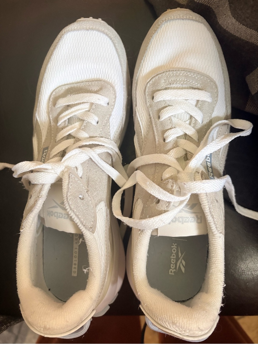 Reebok White and Light Gray Athletic Sneakers